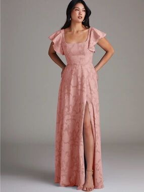Azazie Bondi Dress in Rosette Floral Burnout